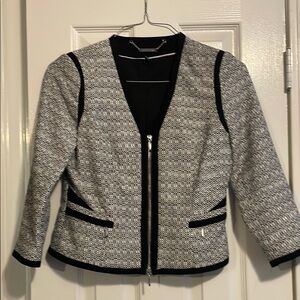 WHBM Black and White Tweed Jacket